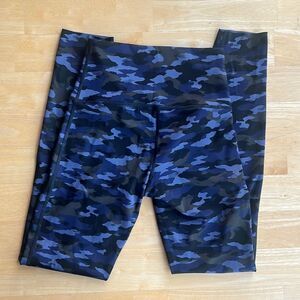 Aerie Full Length Blue Camo Leggings Size Small